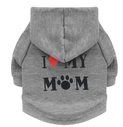 Paw Mummy Fleece Dog Sweater "I ❤️ MY MOM"