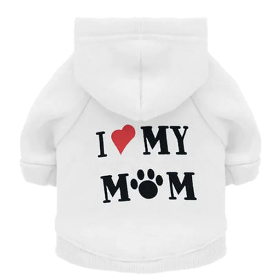 Paw Mummy Fleece Dog Sweater "I ❤️ MY MOM"