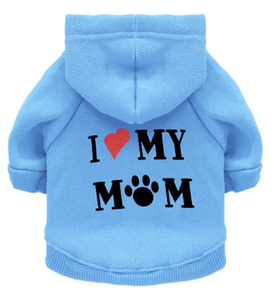 Paw Mummy Fleece Dog Sweater "I ❤️ MY MOM"