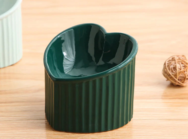 Practical Durable Ceramic Pet Bowl with Inclined Mouth
