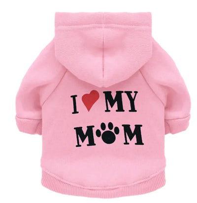 Paw Mummy Fleece Dog Sweater "I ❤️ MY MOM"