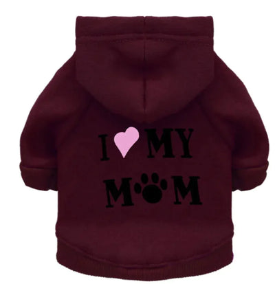Paw Mummy Fleece Dog Sweater "I ❤️ MY MOM"