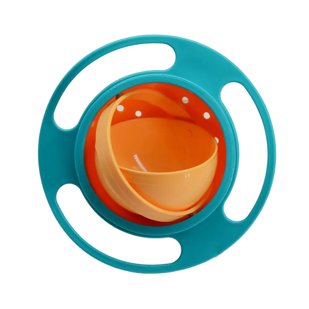Song Qing Magic Gyro Bowl 360 Degree Rotate Spill-Proof Bowls with Lid Plastic Creative Dishes Practice Feeding Bowls