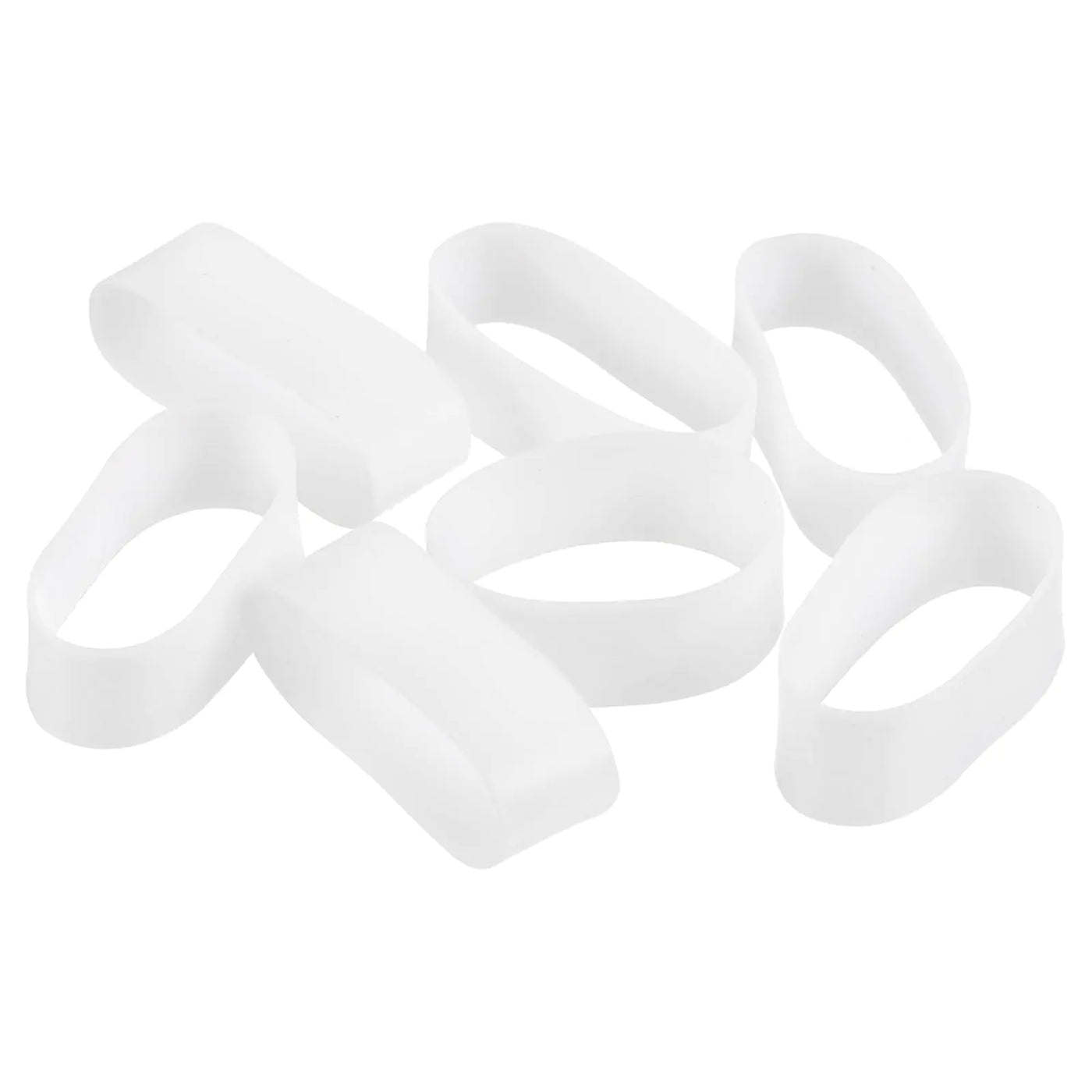 uxcell 100Pcs Silicone Rubber Bands 15x7mm Rubber Bands Rings Cable Ties Strong Elastic Bands Non-slip for Cord Wrapping Bag Wraps White