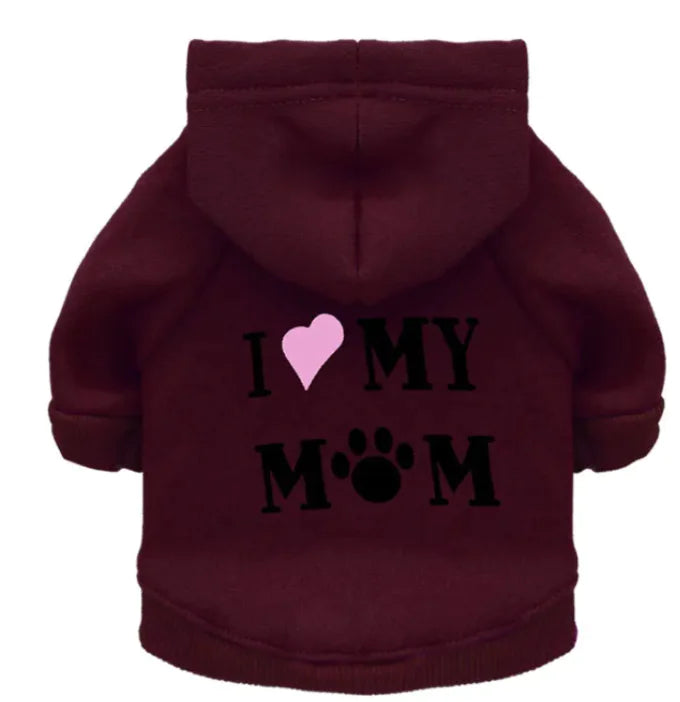 Paw Mummy Fleece Dog Sweater "I ❤️ MY MOM"
