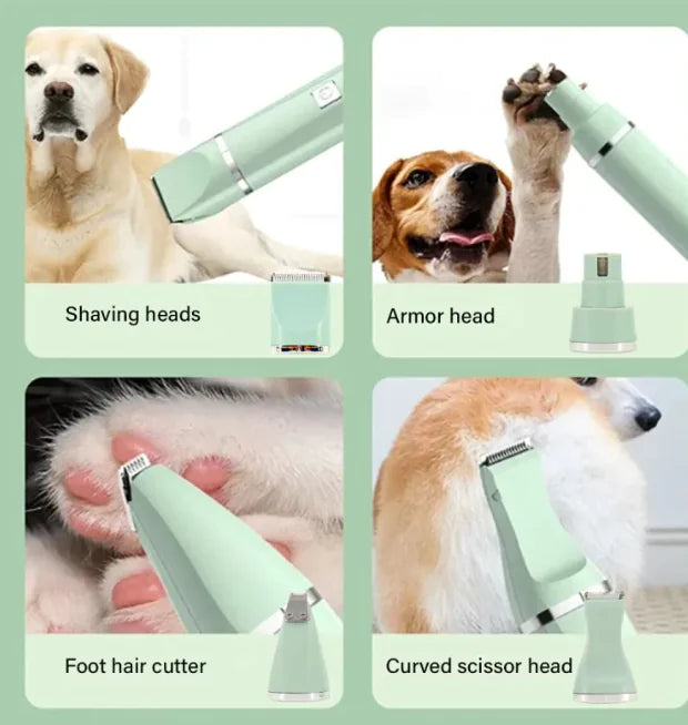 4X Professional Cordless Pet Clippers & Grooming Trimmer Kit