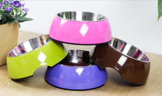 Multi-Color Stainless Steel Pet Bowl for Cats and Dogs