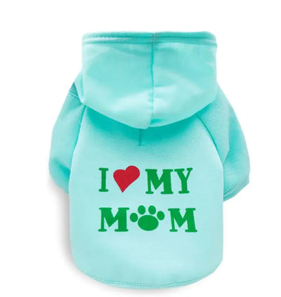 Paw Mummy Fleece Dog Sweater "I ❤️ MY MOM"