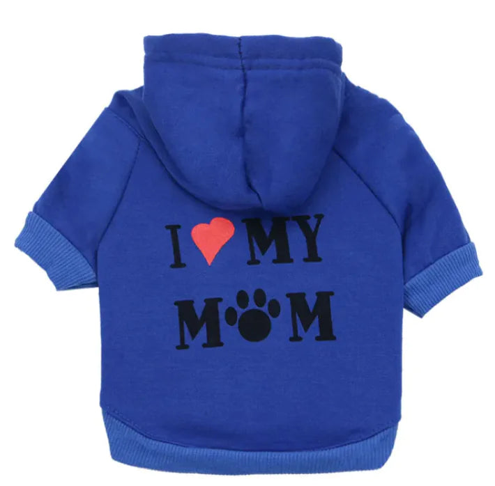 Paw Mummy Fleece Dog Sweater "I ❤️ MY MOM"
