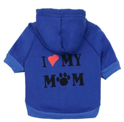 Paw Mummy Fleece Dog Sweater "I ❤️ MY MOM"