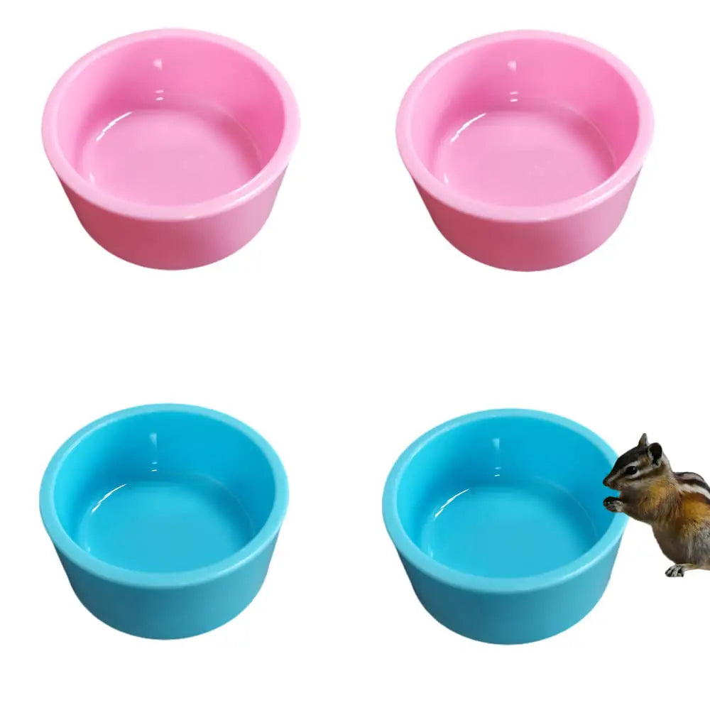 4 Pcs Guinea Pig Food Bowl Hamster Feeding Bowls Small Animal Food Bowl and Water Dish Feeder Hedgehog Food Bowl for Hamster Hedgehog Guinea PigGerbil Mice Rodent (Blue+Pink)