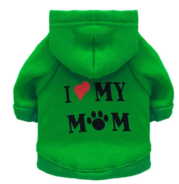 Paw Mummy Fleece Dog Sweater "I ❤️ MY MOM"