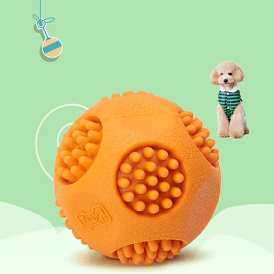 New Pet Toy Ball - Durable Rubber Chew with Whistle