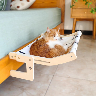 Magoleo Cat Window Perch Cat Window Bed&Seat for Large Indoor Cats Inside Easy to Adjust&Assemble Cat Bedside Hammock for Windowsill Bedside and Drawer (Cyan Large)
