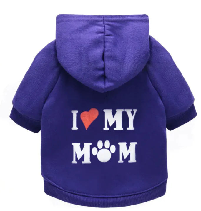 Paw Mummy Fleece Dog Sweater "I ❤️ MY MOM"