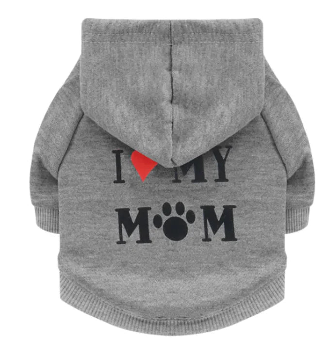 Paw Mummy Fleece Dog Sweater "I ❤️ MY MOM"