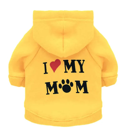 Paw Mummy Fleece Dog Sweater "I ❤️ MY MOM"